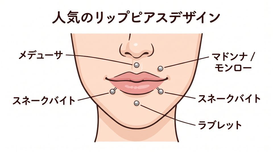 リップピアスイラスト