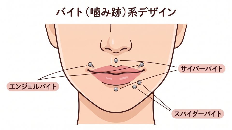 リップピアスバイト系イラスト