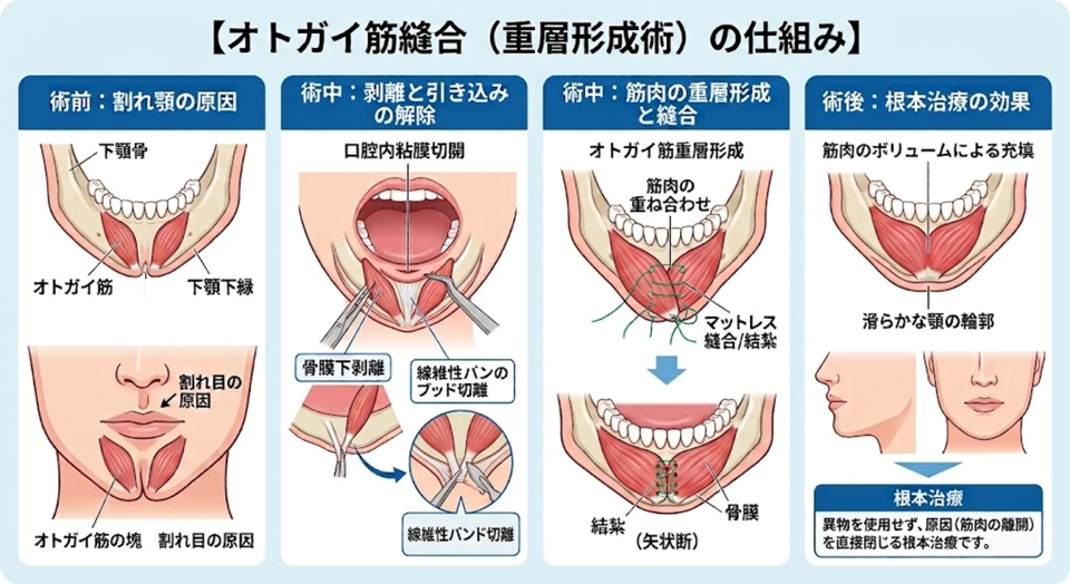 おとがい筋縫合イラスト
