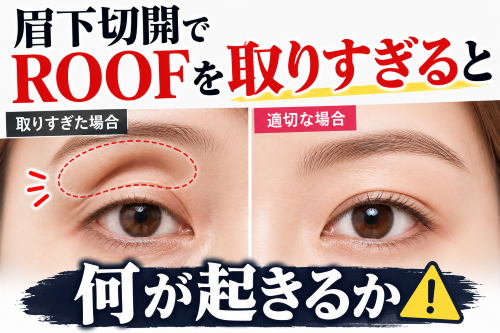 眉下切開でROOFを取りすぎるとどうなるか
