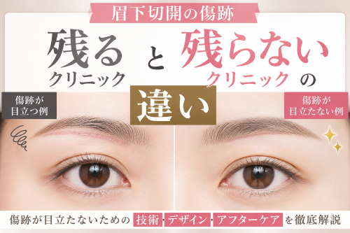 眉下切開の傷跡が残る残らない